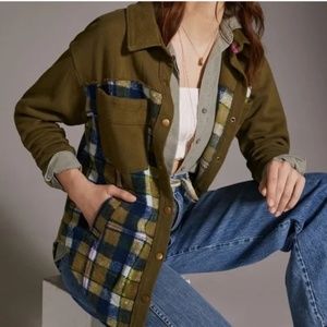 Anthropologie Pilcro Shacket Plaid Contrast XS